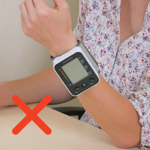 wrong using wrist BP monitor