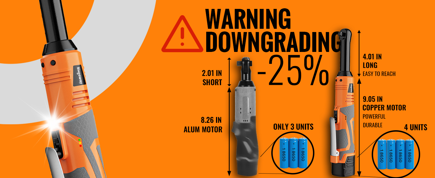 Bingoway 3/8" Extended Electric Ratchet Wrench Set