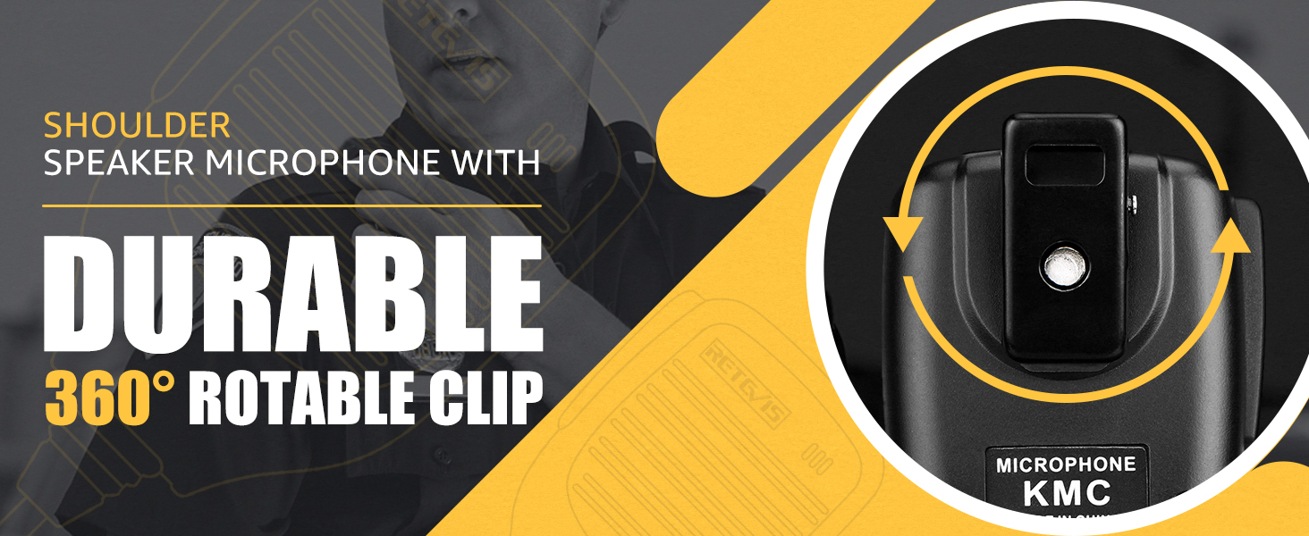 shoulder speaker mic with rotable clip