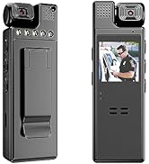 VIDCASTIVE 64G Body Camera with Video Recording, 1080P HD Police Body Worn Cam with 180° Rotatabl...