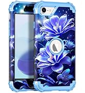 Miqala Compatible with iPhone SE 2022/2020 Case,Glow in The Dark Three Layer Heavy Duty Shockproo...