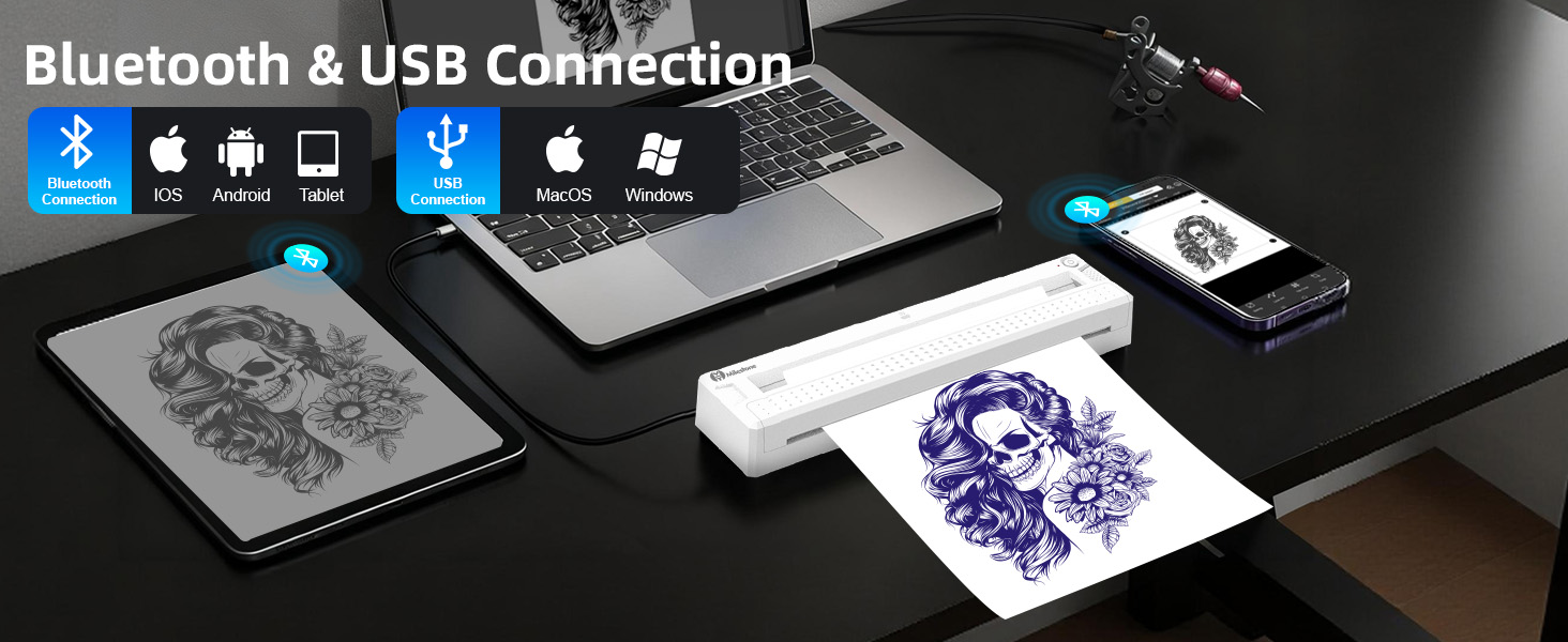 bluetooth tattoo stencil printer