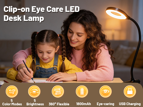 Clip on Reading Light for Bed Headboard