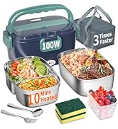 IFENROL Electric Heated Lunch Box for Adults, 100W 3-IN-1 1.5L Heated Lunch Box for Men Portable ...
