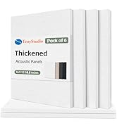 TroyStudio Thickened Acoustic Panels, 16 x 12 x 0.5 Inches Pack of 6 Felt Wall Decor Tiles Sound ...