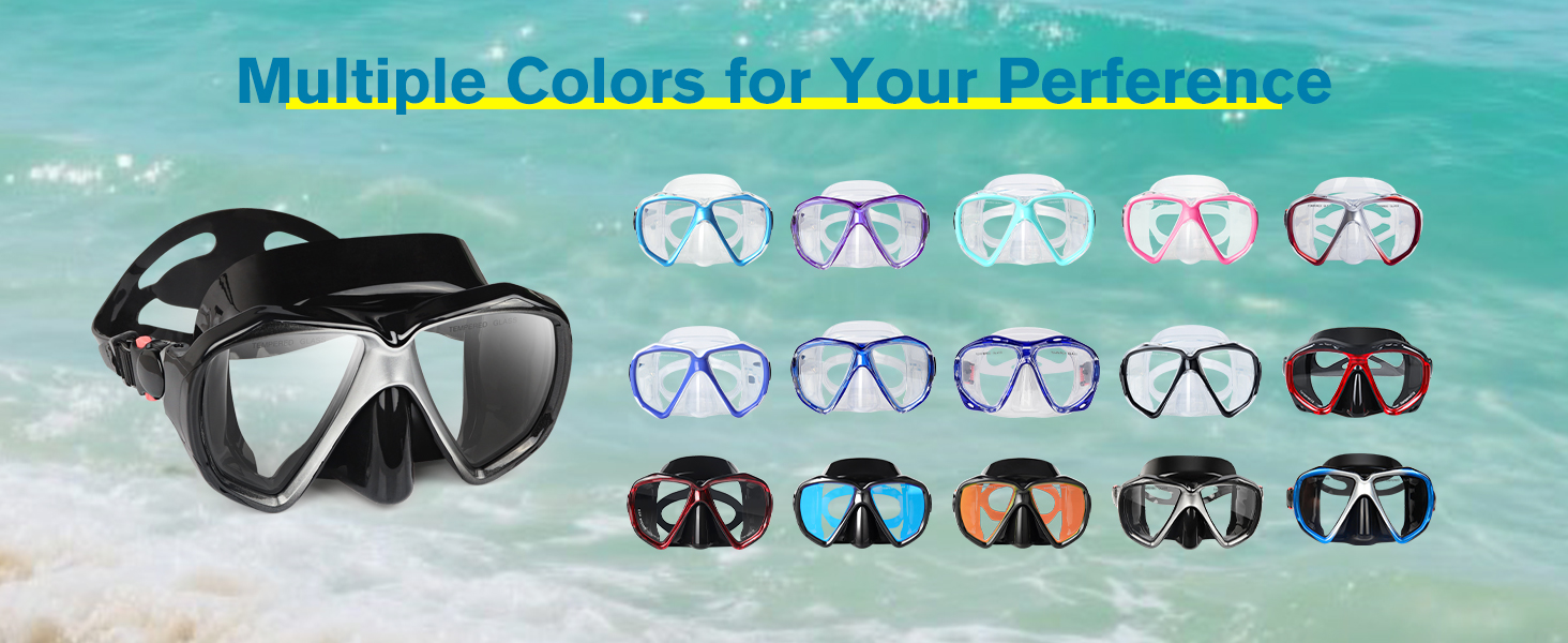 Swim Goggles Adult with Nose Cover, Clear Diving Mask Wide View No Blurring for Men Women Youth