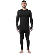 Fruit of the Loom Men's Heavyweight Brushed Back Fleece Thermal Underwear Base Layer Set