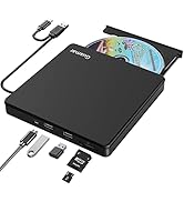 Guamar External CD Drive, CD Burner USB 3.0 Type-C Portable DVD Player for Laptop CD ROM Disk Rea...