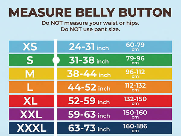 Sparthos back brace size chart and measurement guide for lower back pain relief