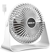 BESKAR USB Small Desk Fan - 6 Inch Portable Fans with 3 Speeds Strong Airflow, Quiet Operation an...