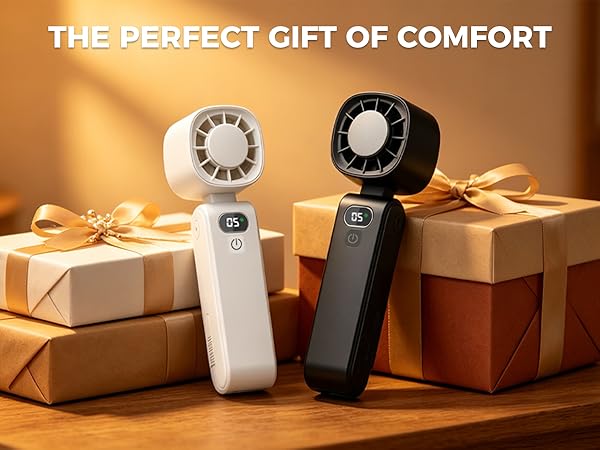 5000mAh Battery Rechargeable Personal Foldable Fans with LED Display Travel Outdoor Office Summer