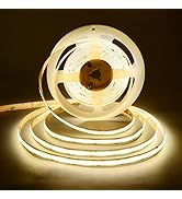 TUNICHX COB LED Strip Lights DC 12V LED Strip Flexible High Density UniformLED Strips,16.4ft 4000...
