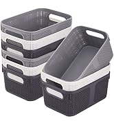 Frcctre Set of 9 Woven Plastic Storage Baskets, 9.25