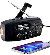 5000mAh Emergency Weather Radio, iRonsnow NOAA FM AM Hand Crank Radios, Solar Radio with SOS, Ear...