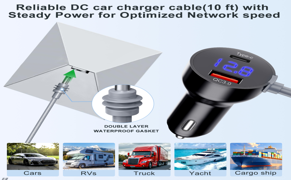 DC car charger cable