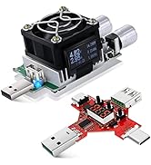USB Power Meter, Eversame 35W Adjustable Constant Current Electronic USB Load Tester Power Discha...