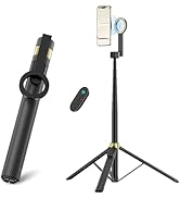 Vimose 65" Magnetic Tripod for iPhone, Selfie Stick Tripod with Remote, 360° Rotatable Extendable...