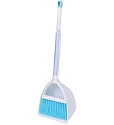 Xifando Mini Broom with Dustpan for Kids,Little Housekeeping Helper Set (White+Sky Blue)