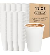 RACETOP Paper Coffee Cups 12 oz 500 pack, Paper Cups Disposable, Hot Coffee Cups, Ideal for Coffe...