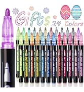 AKUBLE Shimmer Markers Pens 24 Colors