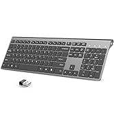 J JOYACCESS Rechargeable Keyboard Wireless Slim and Full-Sized Cordless Keyboard, Wireless Keyboa...
