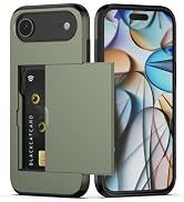 Nvollnoe Compatible with iPhone Air Case with Card Holder Dual Layer Heavy Duty Protective Shockp...