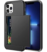 SAMONPOW Compatible with iPhone 13 Pro Case with Card Holder Wallet Dual Layer Hybrid Heavy Duty ...