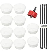 10PCS Desk Grommet Witch 15 Zip Ties, Table Cable Grommet 50mm with Hole Saw, Round Cord Cable Ho...