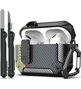 RFUNGUANGO AirPods Pro Case Cover with Cleaner Kit, Military Hard Shell Protective Armor with Loc...