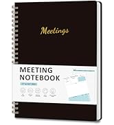 Meeting Notebook for Work Organization, Work Planner Notebook with Action Items, Project Agenda P...