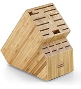 Cooks Standard Bamboo Knife Storage Block without Knives, 20 Slot Universal Knife Holder Countert...