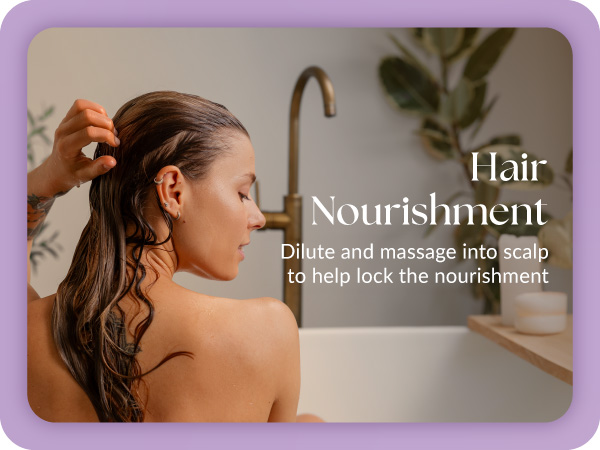 SIVA Lavender Essential Oil being used for hair nourishment