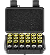 24 Slots CR2 CR123 CR123A Lithium Battery Organizer Case, IP67 Waterproof Hard Case for CR17345/C...