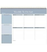 Weekly To Do List Notepad, Undated Planner with 52 Sheets (8.5''x11''), Desk Weekly Planner for W...