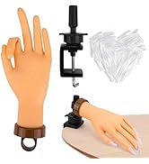 LIONVISON Practice Hand for Acrylic Nails, Flexible Mannequin Hand Model for Nails, Rubber Fake T...