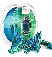 AMOLEN Silk PLA 3D Printer Filament, Silk Dual Color Blue Green PLA Filament 1.75mm, Shiny Coextr...