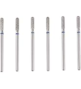 MZCMSL Cylinder Cuticle Drill Bits Set, 6pcs Round Top Russian Manicure Bits, 3/32 Shank efile Bi...