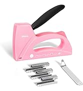 SHALL Light Duty Staple Gun for Wood - Pink Upholstery Staple Gun with 1600pcs JT21 Staples 1/4, ...