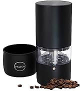 PALICO GrindTech - Portable Rechargeable Electric Coffee Grinder, Cordless Charging Base with Typ...