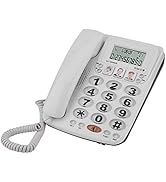 Demeras Corded Telephones with Speakerphone 2-line Dial Corded Phone with Caller ID Landline for ...