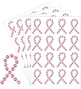 Tlswshsy 64 Pcs Breast Cancer Awareness Gem Stickers, Pink Breast Cancer Rhinestone Sticker, Self...