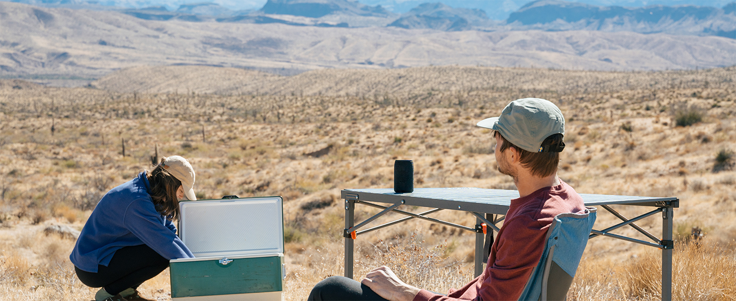portable bluetooth speaker outdoor camping long battery 24 hour playtime hiking desert