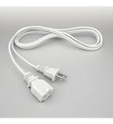 6 FT White Short Extension Cord 2 Prong Indoor Extension Power Cords Outdoor Electrical Cord with...