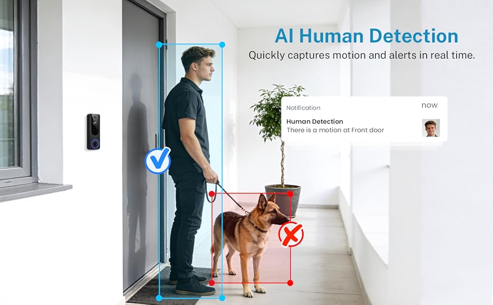 wireless doorbell with Motion and Human Detection