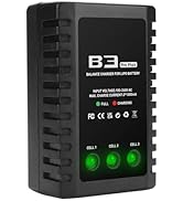LiPo Battery Charger 2S-3S RC Balance Charger Compact Charger for 7.4-11.1V LiPo Batteries (Black)