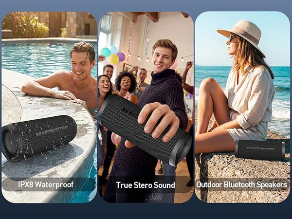 IPX8 Waterproof speaker True Stero Sound speaker Outdoor Bluetooth speakers