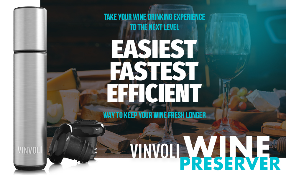 Vinvoli wine pump, wine preserver, wine saver, wine stoppers vacuum for wine bottles