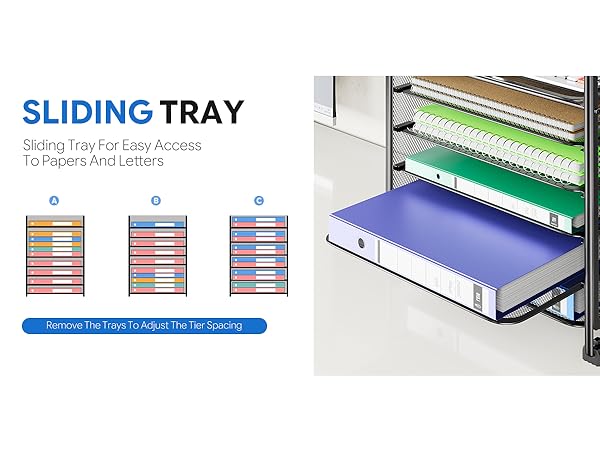 6 Tier Paper Organizer for Desk Paper Letter Tray Organizer for Desks