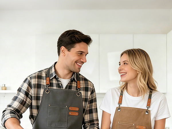 AFUN gray brown canvas apron