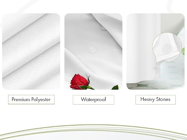 Amazer White Shower Liner Cloth Waterproof